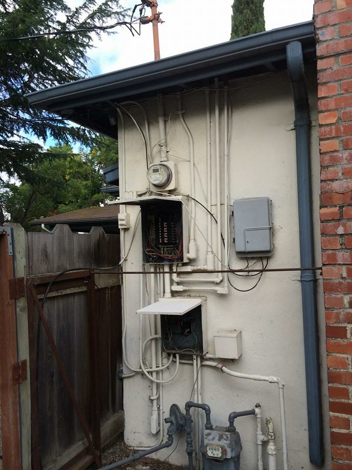 Working on a residential main panel